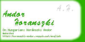 andor horanszki business card